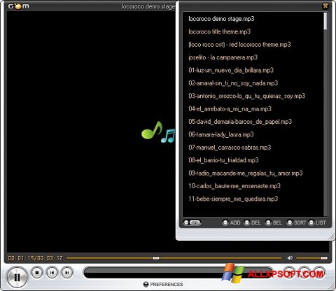 Captura de pantalla GOM Player para Windows XP