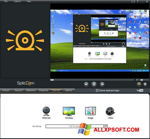 Captura de pantalla SplitCam para Windows XP