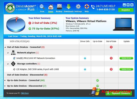 Captura de pantalla DriverAgent para Windows XP