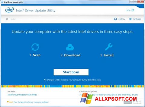 Captura de pantalla Intel Driver Update Utility para Windows XP