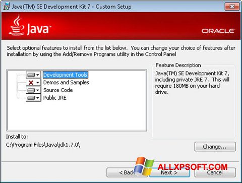 Captura de pantalla Java Development Kit para Windows XP