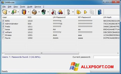 Captura de pantalla SAMInside para Windows XP