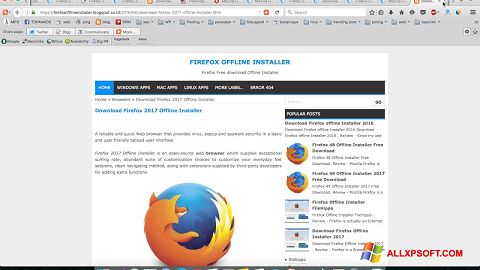 Captura de pantalla Mozilla Firefox Offline Installer para Windows XP