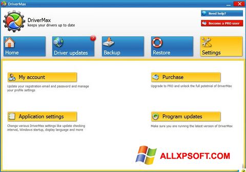 Captura de pantalla DriverMax para Windows XP