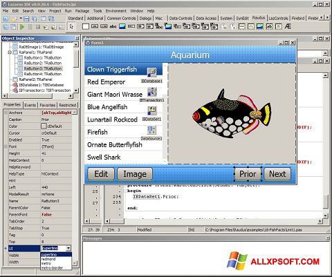 Captura de pantalla Lazarus para Windows XP