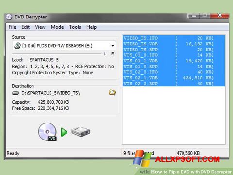 Captura de pantalla DVD Decrypter para Windows XP