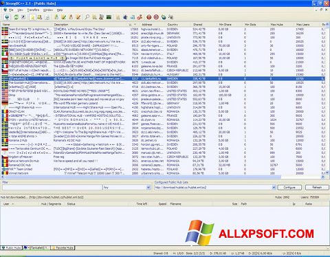 Captura de pantalla StrongDC++ para Windows XP
