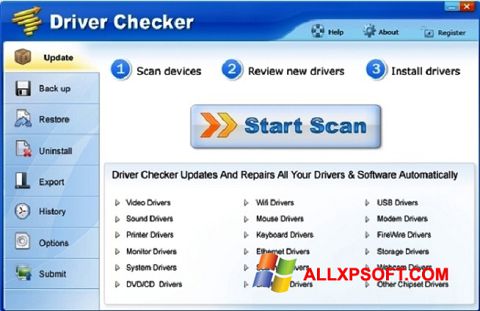 Captura de pantalla Driver Checker para Windows XP