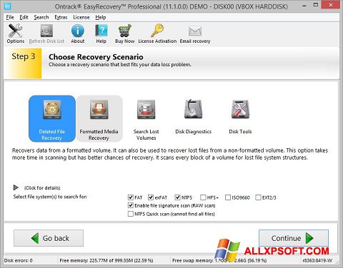 Captura de pantalla EasyRecovery Professional para Windows XP