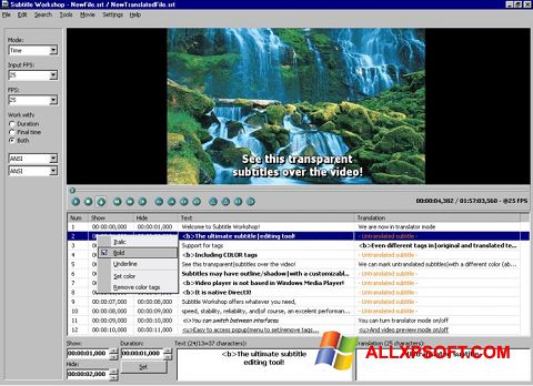 Captura de pantalla Subtitle Workshop para Windows XP