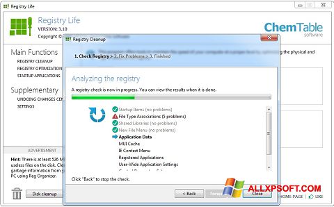 Captura de pantalla Registry Life para Windows XP