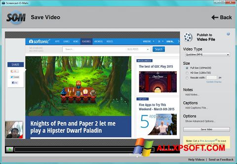 Captura de pantalla Screencast-O-Matic para Windows XP