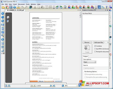 Captura de pantalla Solid Converter PDF para Windows XP