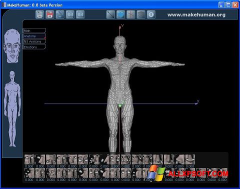 Captura de pantalla MakeHuman para Windows XP