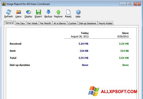 Captura de pantalla NetWorx para Windows XP