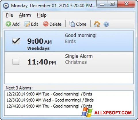 Captura de pantalla Free Alarm Clock para Windows XP