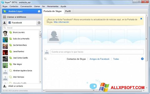 Captura de pantalla Skype Beta para Windows XP