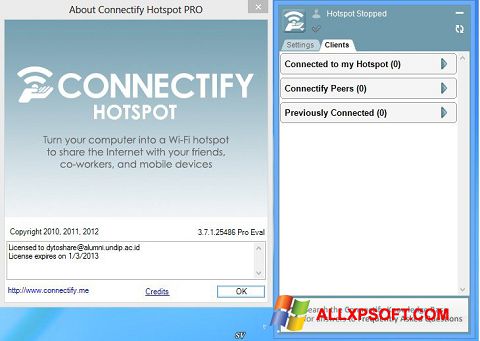Captura de pantalla Connectify Pro para Windows XP