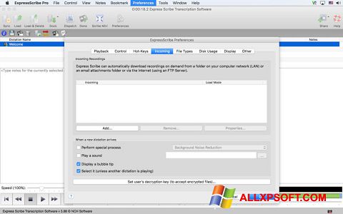 Captura de pantalla Express Scribe para Windows XP