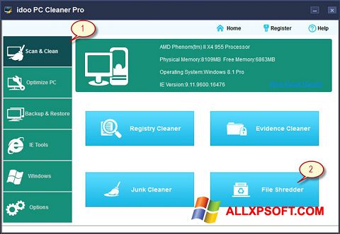 Captura de pantalla PC Cleaner para Windows XP