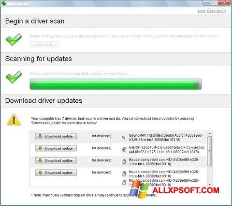 Captura de pantalla Device Doctor para Windows XP