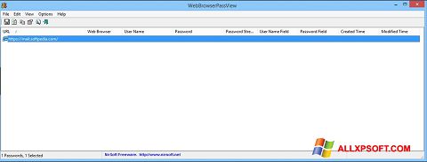 Captura de pantalla WebBrowserPassView para Windows XP