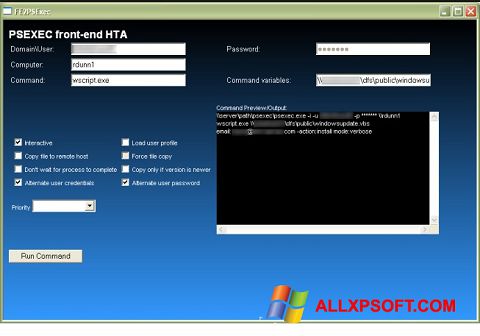 Captura de pantalla PsExec para Windows XP