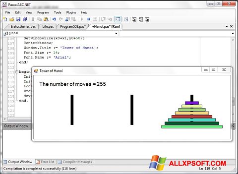 Captura de pantalla Pascal ABC para Windows XP