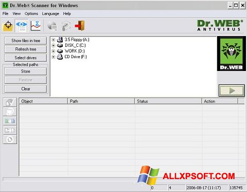 Captura de pantalla Dr.Web CureIt para Windows XP
