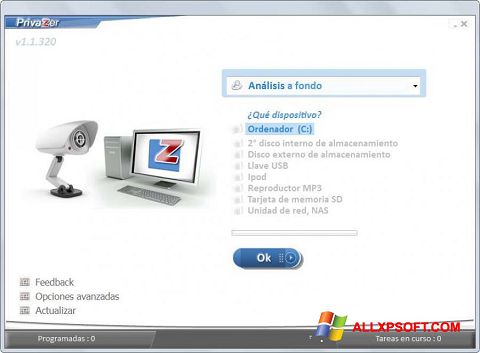 Captura de pantalla PrivaZer para Windows XP