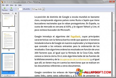 Captura de pantalla Evince para Windows XP