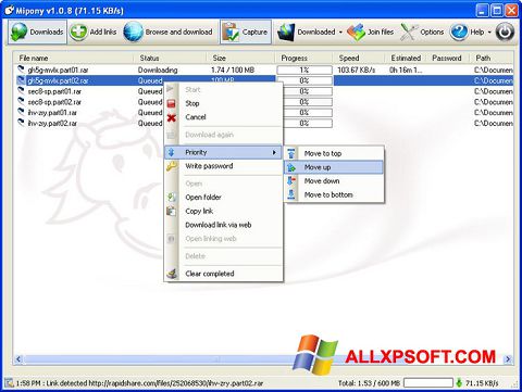 Captura de pantalla Mipony para Windows XP