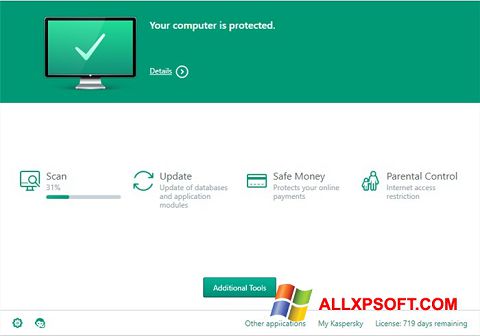 Captura de pantalla Kaspersky Total Security para Windows XP