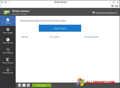 Captura de pantalla DriverScanner para Windows XP