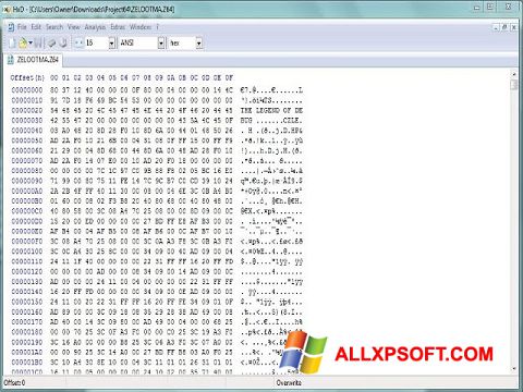 Captura de pantalla Hex Editor para Windows XP