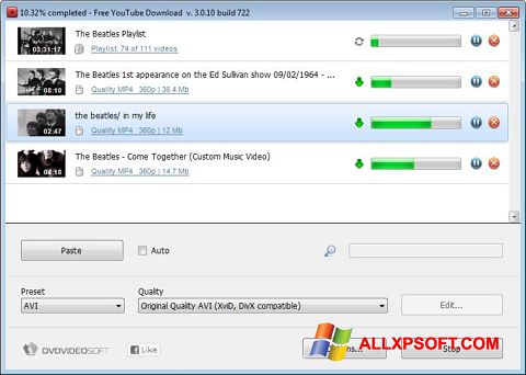 Captura de pantalla Free YouTube Download para Windows XP
