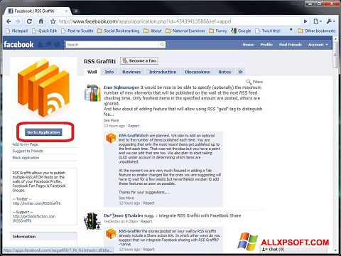 Captura de pantalla Facebook para Windows XP