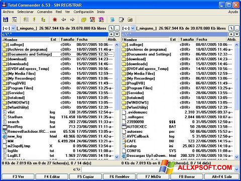 Captura de pantalla Total Commander para Windows XP