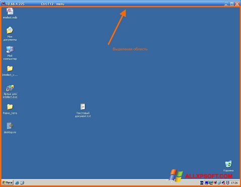 Captura de pantalla Radmin para Windows XP