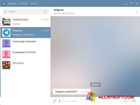 Captura de pantalla Telegram Desktop para Windows XP