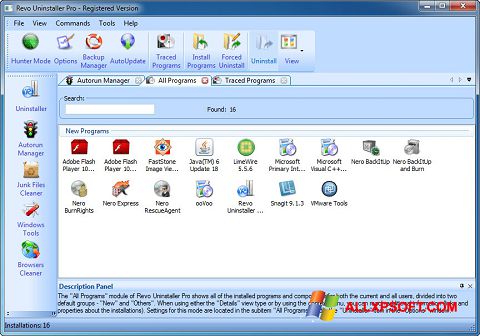Captura de pantalla Revo Uninstaller Pro para Windows XP