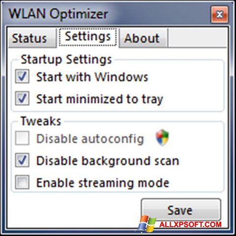 Captura de pantalla WLAN Optimizer para Windows XP